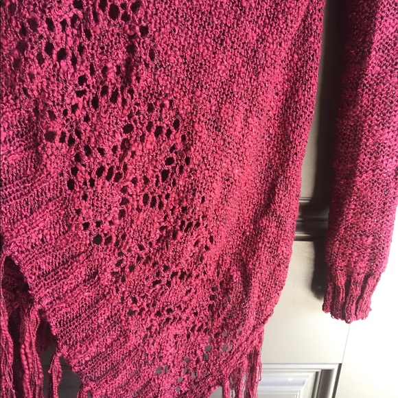 NWT Red Monteau Waterfall Crochet Cardigan Sz S - Picture 11 of 11